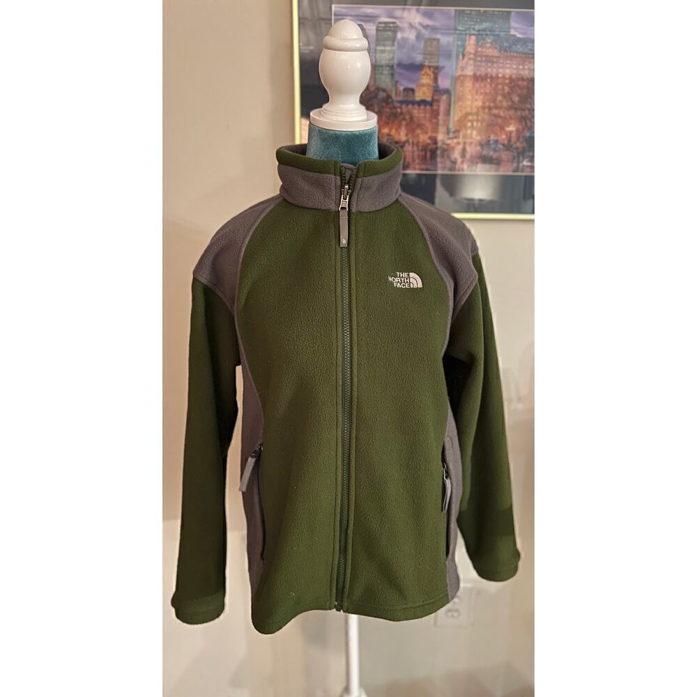The North Face Green and Gray Fleece Jacket